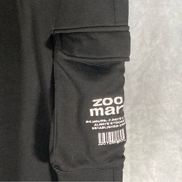 Zoo York Cargo Jogging Pants Sweatpants Black M‎ Skater Streetwear Pockets - Picture 6 of 10